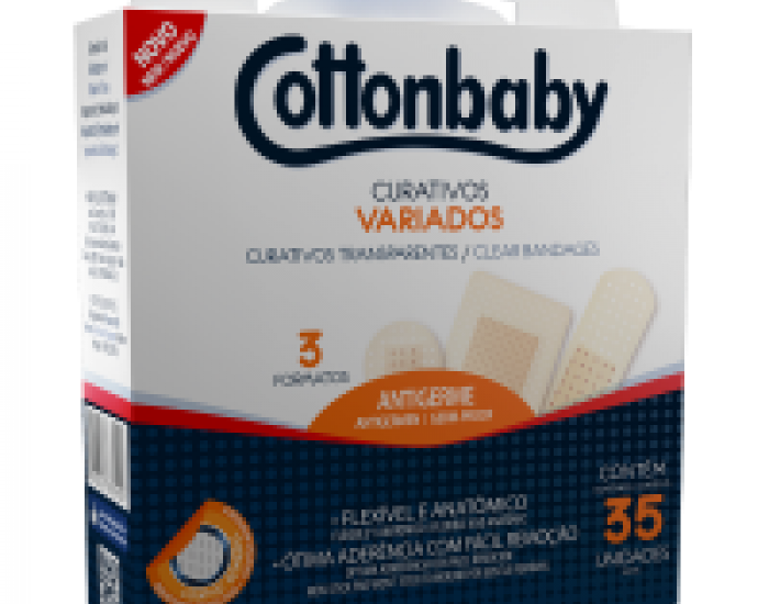 CURATIVO COTTONBABY VARIADOS TRANSPARENTE 1X1 35UN