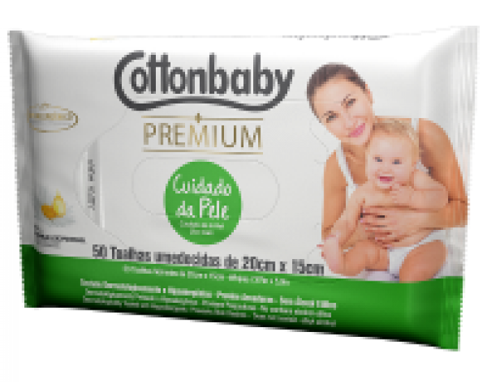 TOALHA UM. COTTONBABY PREM. C. DA PELE 1X1 50UN