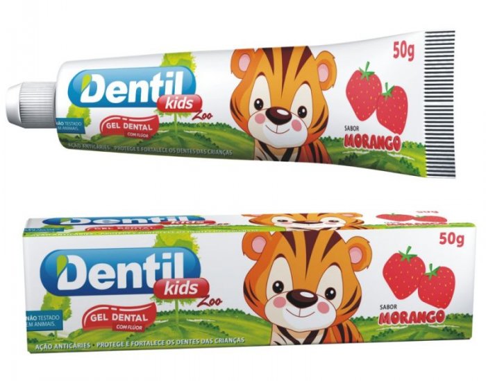 CREME DENTAL DENTIL KIDS ZOO MORANGO (GEL) 12X50GR